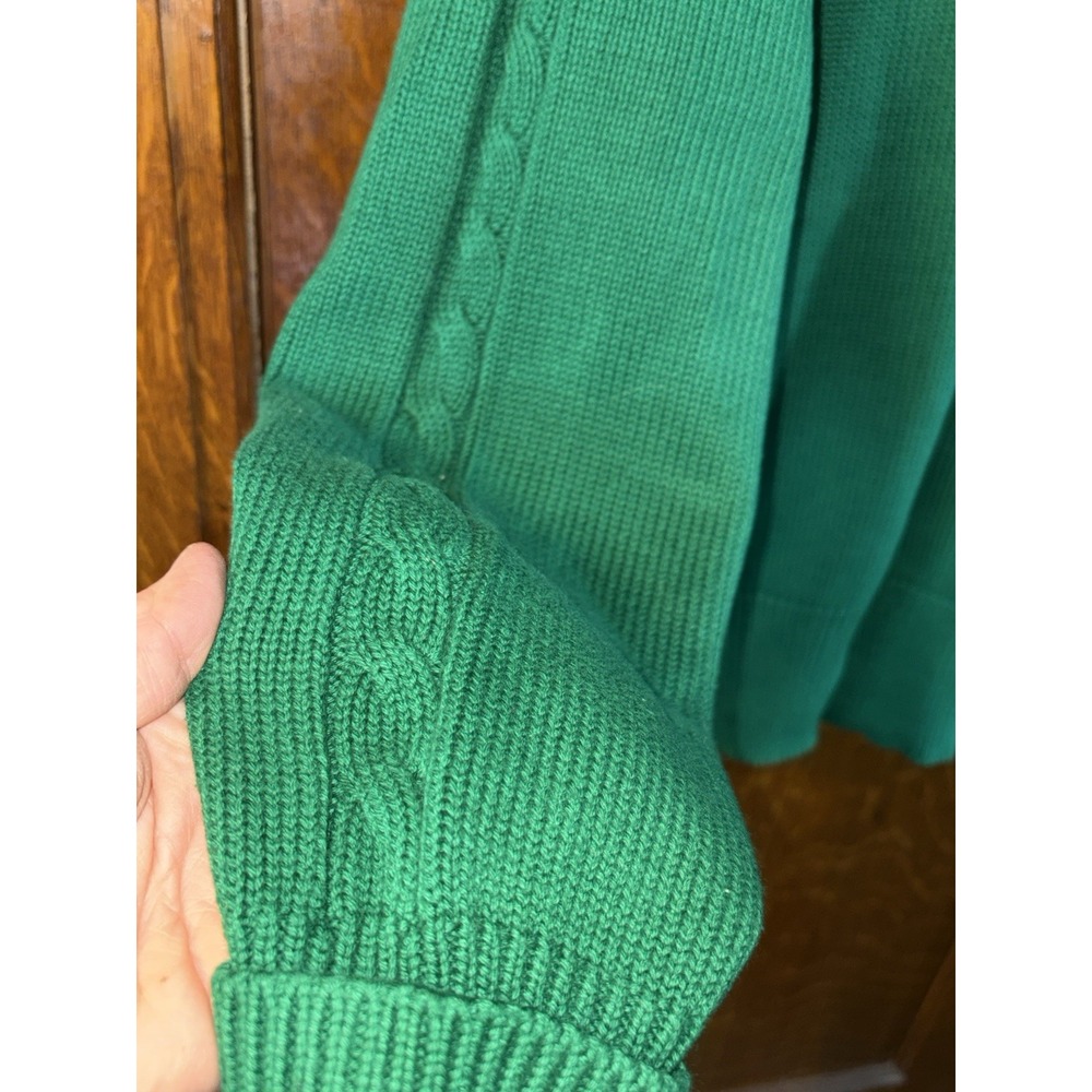 Vintage Yarnworks Large Green Cardigan Gold Buttons Cable Knit Grandma Cottage - Picture 5 of 6